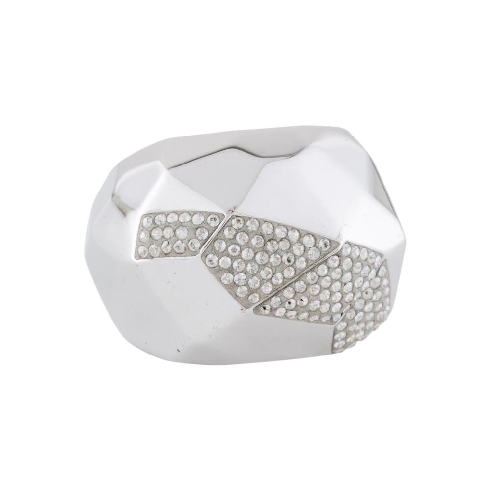 Atelier Swarovski by Jean Paul Gaultier Silver Crystal Pavé Ring Sz. 9